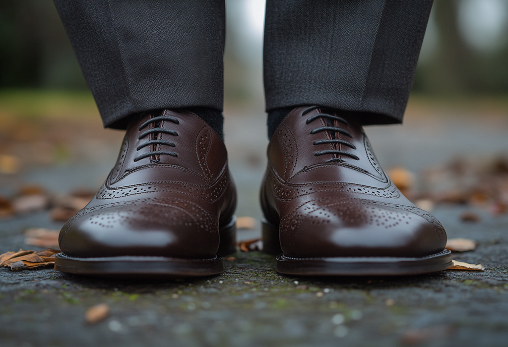 matching dress shoes and suit